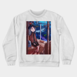 underwater train Crewneck Sweatshirt